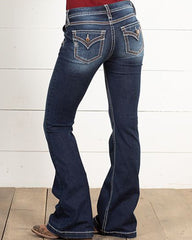 70s Vintage Double Breasted Low Waist Flare Jeans