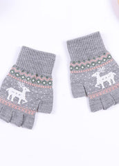 Elk Pattern Knitted Gloves