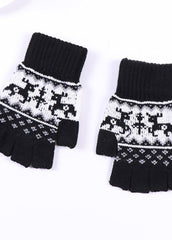 Elk Pattern Knitted Gloves