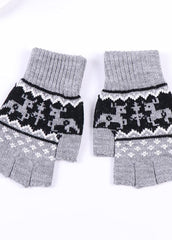 Elk Pattern Knitted Gloves