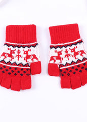 Elk Pattern Knitted Gloves