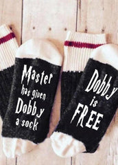 Letter Printed Socks