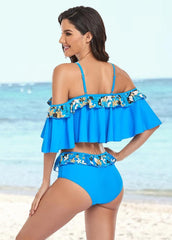 Flouncing Printed Bikini Set