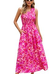 Women's Dresses Elegant Slanted Shoulder Print Midi Dress