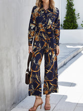 Women's Jumpsuits Printed Lace-Up Wide-Leg Jumpsuit
