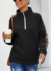 Long Sleeve Round Neck Patchwork Top