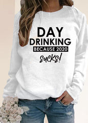 Letter Printed Long Sleeve Casual Top