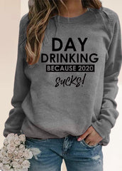 Letter Printed Long Sleeve Casual Top