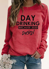 Letter Printed Long Sleeve Casual Top