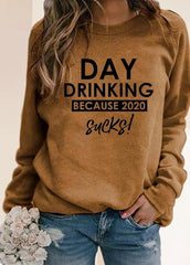 Letter Printed Long Sleeve Casual Top