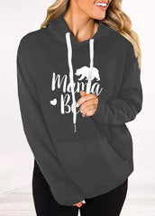 Casual Long Sleeve Letter Printed Hoodie