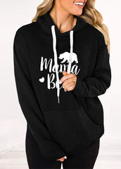 Casual Long Sleeve Letter Printed Hoodie