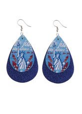 Creativity Flag Day Theme Printed Flag Water Drop Earrings