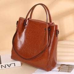 Wax Leather Women's Fashion Portable Shoulder Bags
