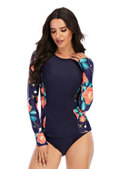 Long Sleeve Printed Tankini Set