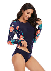 Long Sleeve Printed Tankini Set