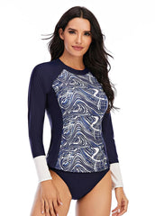 Long Sleeve Printed Tankini Set