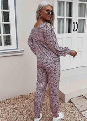 Long Sleeve Printed Top And Pants