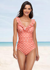Flouncing Dot One Piece Swimwear