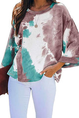 Crewneck Flare Sleeve Tie Dye T-shirt