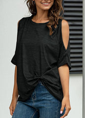 Cold Shoulder Loose Fit T-shirt