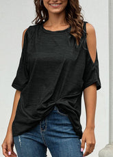 Cold Shoulder Loose Fit T-shirt