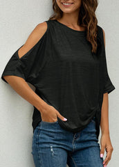 Cold Shoulder Loose Fit T-shirt