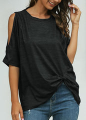 Cold Shoulder Loose Fit T-shirt