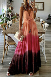 Summer In Malibu Gradient Print Maxi Dress