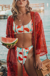 Watermelon Print Bikini Set
