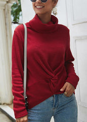 Long Sleeve Solid Color Turtleneck Sweater