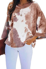 Crewneck Flare Sleeve Tie Dye T-shirt