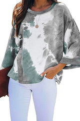 Crewneck Flare Sleeve Tie Dye T-shirt