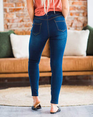 90s Vintage Distressed Elastic Waist Skinny Jeans