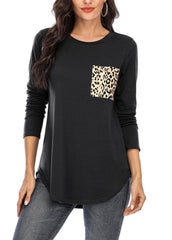 Long Sleeve Solid Color Casual Top