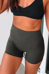 Solid High Waist Shorts