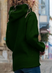 Long Sleeve Hat collar Printed Casual Hoodie