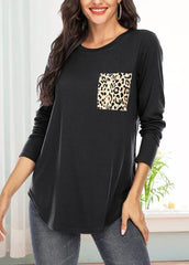 Long Sleeve Solid Color Casual Top