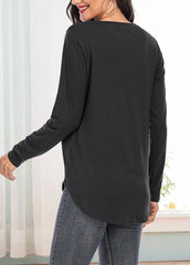 Long Sleeve Solid Color Casual Top