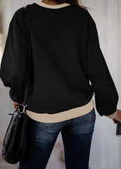 Long Sleeve Patchwork Casual T-shirt