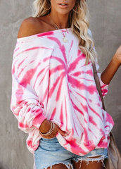 Long Sleeve Boat Neck Gradient Top