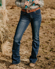 70s Vintage Embroidery Detail Low Waist Jeans