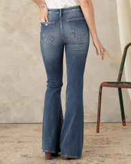 90s Vintage Ripped Slant Pocket Low Waist Flare Jeans