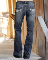 70s Vintage Embroidery Pocket Low Waist Flare Jeans