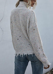 Long Sleeve Casual Broken Hole Sweater