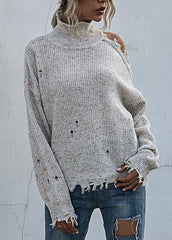 Long Sleeve Casual Broken Hole Sweater