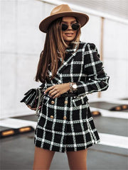 Long Sleeve Slim Fits Lapel Mid-Length Coat
