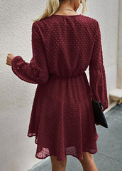 Long Sleeve Casual Solid Color Dress