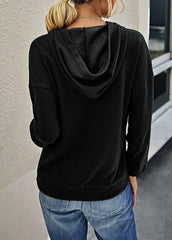 Long Sleeve Hat collar Solid Color Hoodie