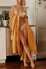 Solid Tassels Cardigan